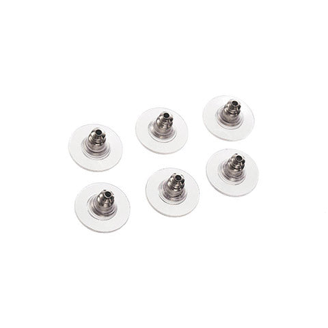 Clutch W/Plastic Pad Nickel Plated 60 Per Pkg 1880-17 - Beadery Products