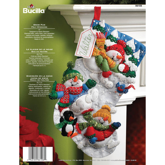 Bucilla ® Seasonal - Felt - Stocking Kits - Snow Fun - 86108 - Beadery Products