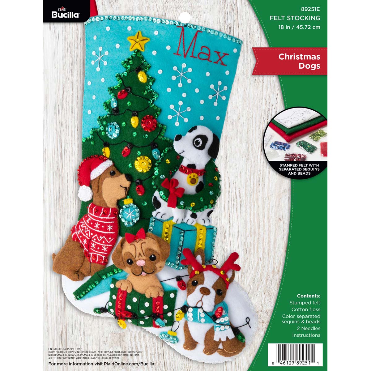 Bucilla ® Seasonal - Felt - Stocking Kits - Christmas Dogs - 89251E