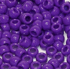 Dark Lilac Opaque 11mm Large Barrel Pony Beads (250pcs)