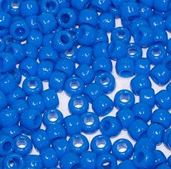 9mm Opaque Neon Blue Pony Beads Bulk 1,000
