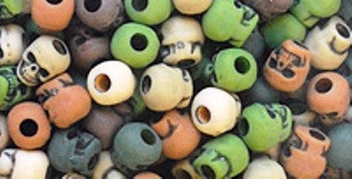 Skull Beads 13mm Camo Multi 250 Pieces 1180SV551A - Beadery Products