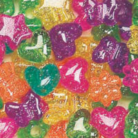 Pony Beads Mixed colors  Jelly Sparkle Multi 1/2 lb #1199SV467 - Beadery Products