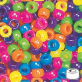 Mini Pony Beads 6.5 x 4mm Neon Multi 2300 Pieces 1651SV077 - Beadery Products