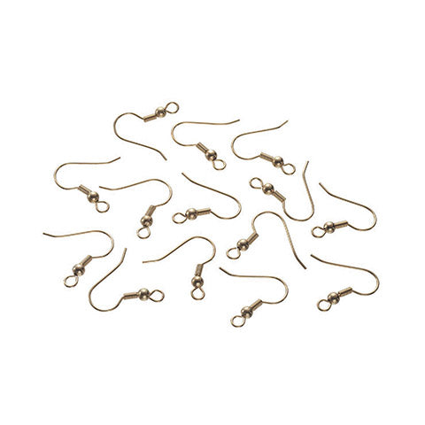 Fish Hook Brass Gold Plated 48 Per Pkg 1880-77 - Beadery Products