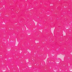 Dark Magenta Glitter Plastic Pony Beads 6 x 9mm, 150 beads