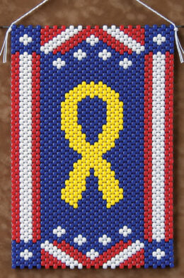 Beaded Banner Kit, Yellow Ribbon Peace  #5599 - Beadery Products