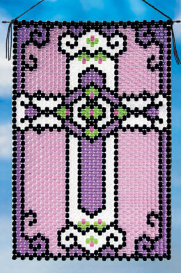 Beaded Banner Kit, Stained Glass Cross #5648 - Beadery Products