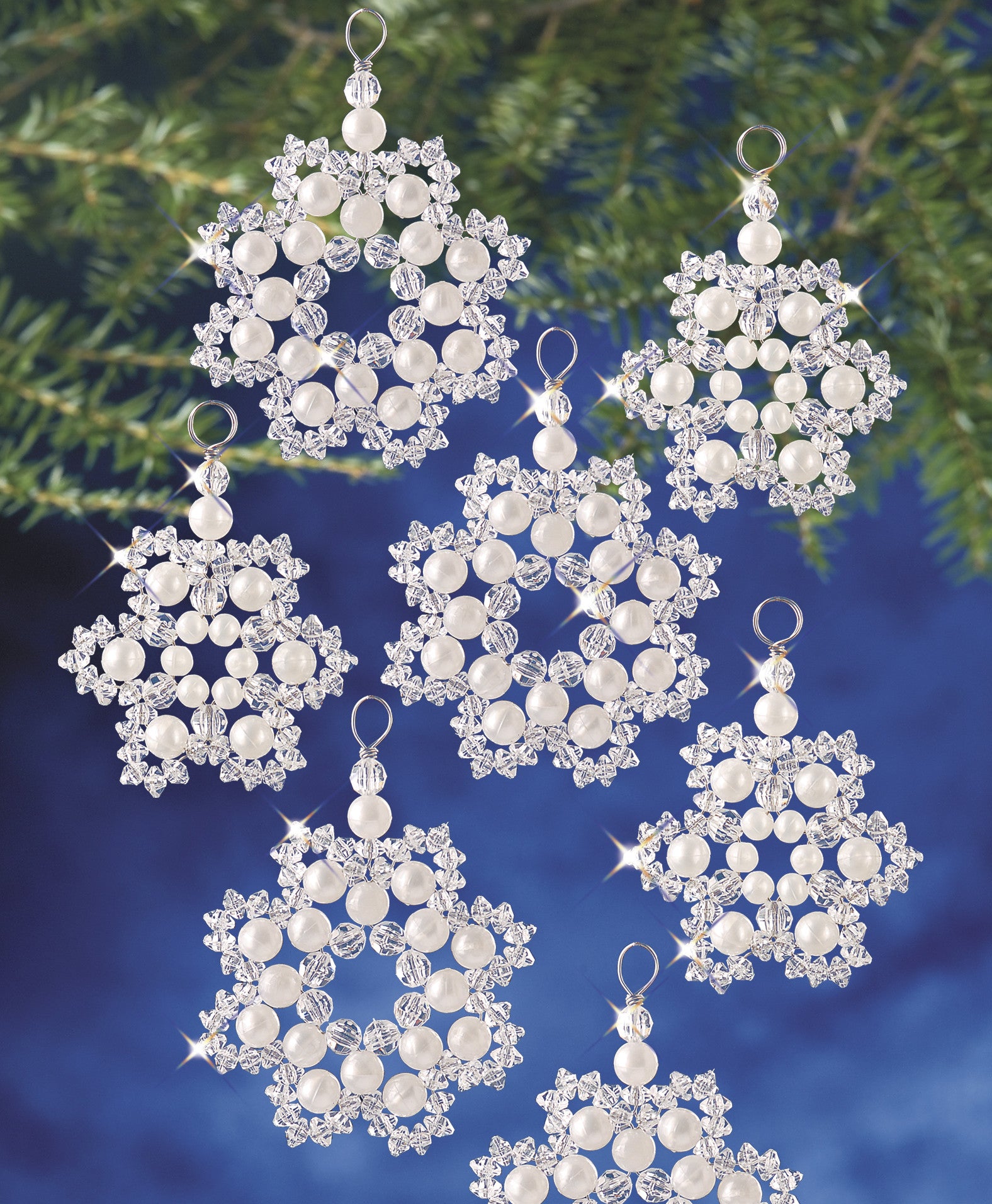 Beadery Holiday Ornament Kit Crystal & Pearl Flakes #7335 - Beadery Products
