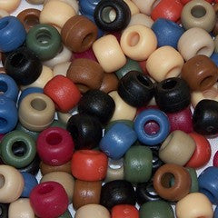 Beadery Pony Beads 6 X 9mm Frosted/Matte Colors #750V - Beadery Products