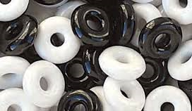 Ring Beads 14mm  Black & White #847SV030 - Beadery Products
