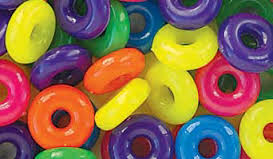 Ring Beads 14mm, Neon Multi  #847SV077 - Beadery Products