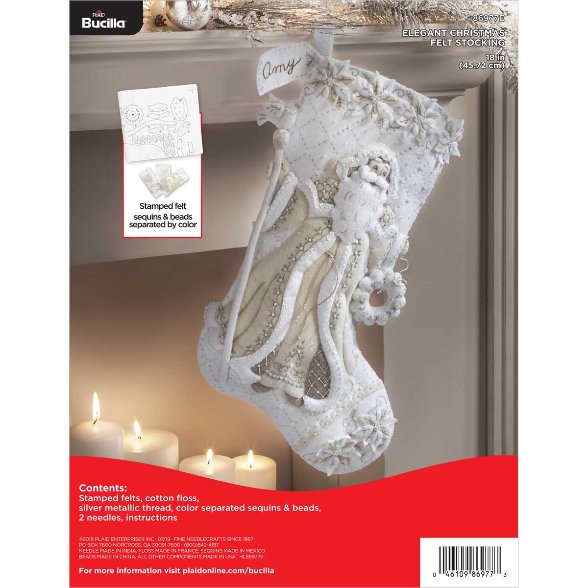 Bucilla ® Seasonal - Felt - Stocking Kits - Elegant Christmas - 86977E - Beadery Products