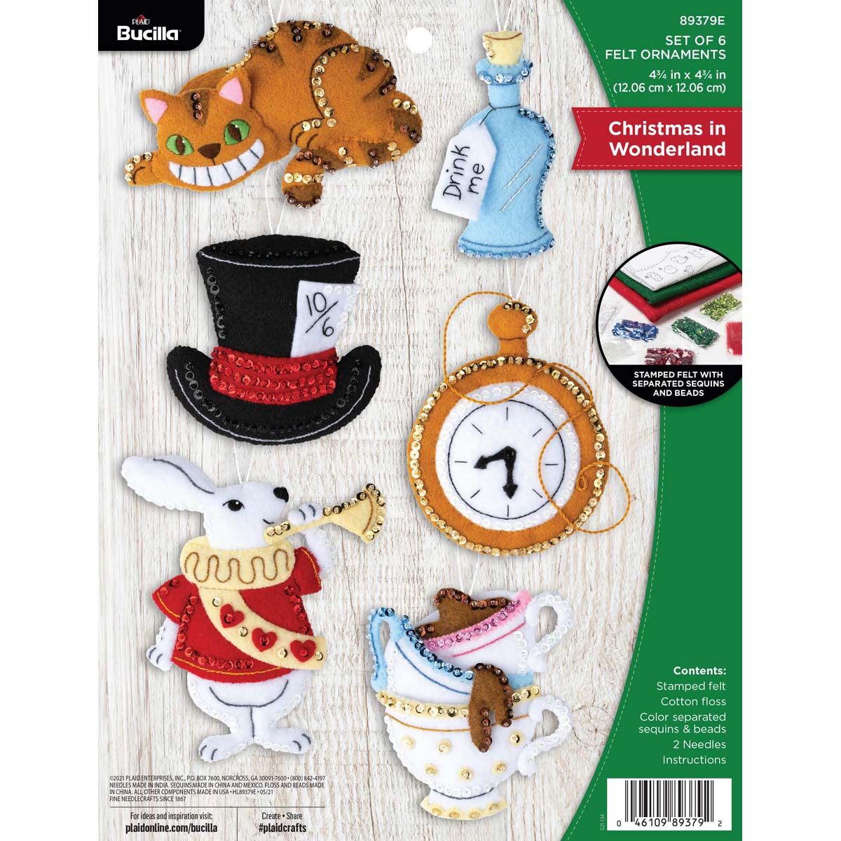 Bucilla ® Seasonal - Felt - Ornament Kits - Christmas in Wonderland - 89379E - Beadery Products