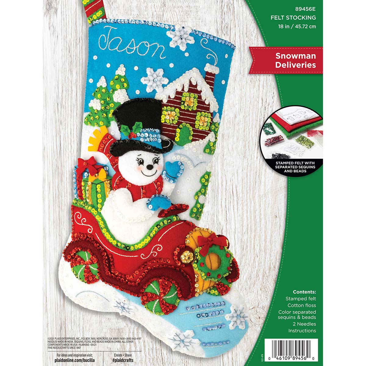 Bucilla ® Seasonal - Felt - Stocking Kits - Snowman Deliveries - 89456E - Beadery Products