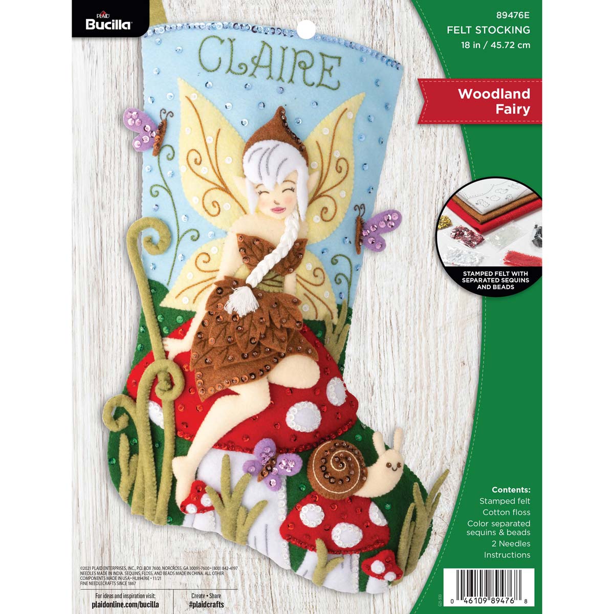 Bucilla ® Seasonal - Felt - Stocking Kits - Woodland Fairy - 89476E - Beadery Products