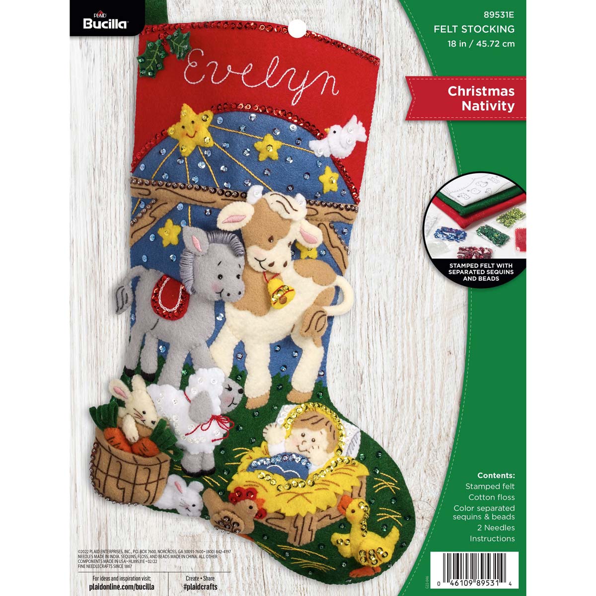 Bucilla ® Seasonal - Felt - Stocking Kits - Christmas Nativity - 89531E - Beadery Products