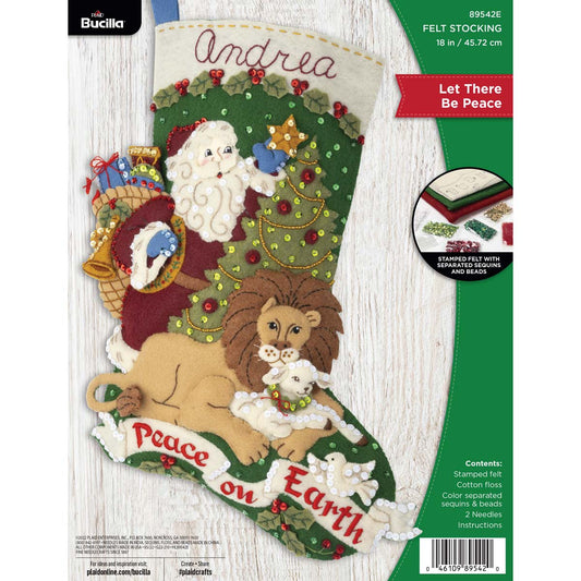 Bucilla ® Seasonal - Felt - Stocking Kits - Let There Be Peace - 89542E - Beadery Products