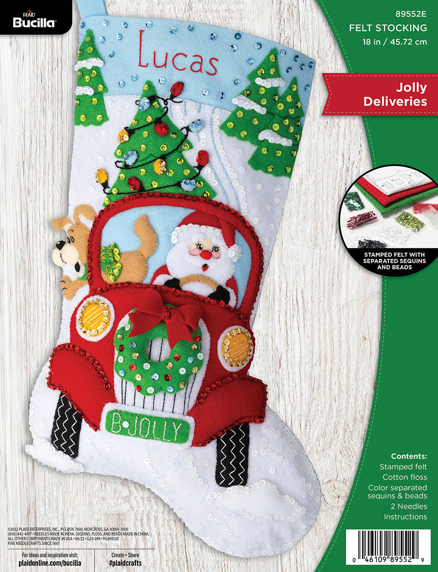 Bucilla ® Felt Stocking - Jolly Deliveries - 89552E - Beadery Products