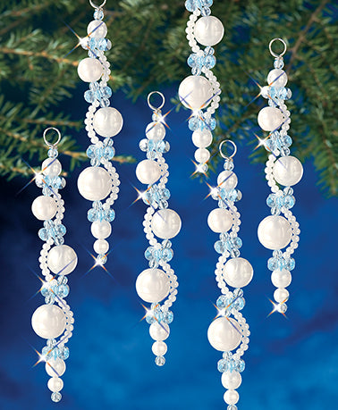 Beadery Holiday Ornament Kit Pearl Icicles #7446 New - Beadery Products